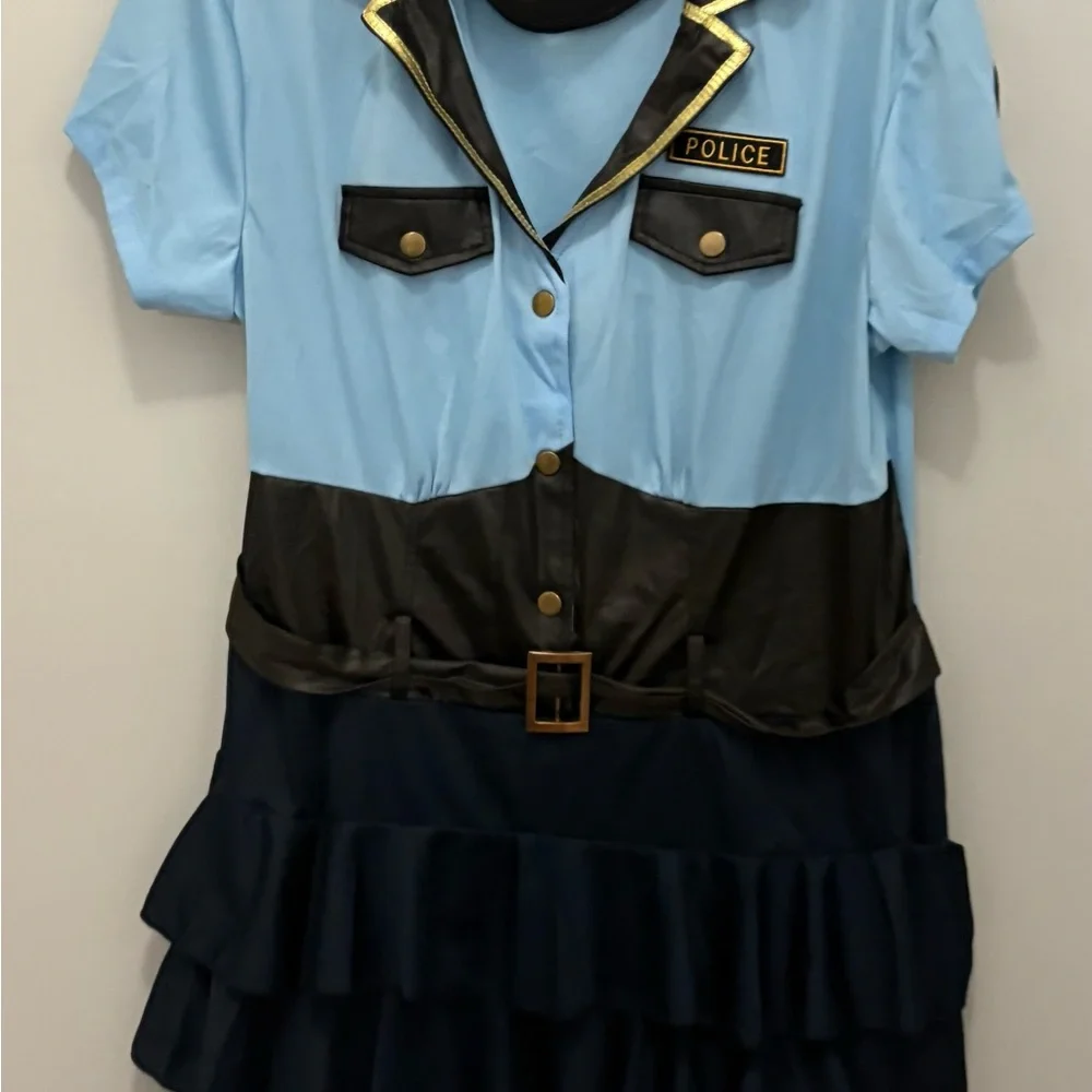 Women’s Halloween Police Officer Costume - Blue and Black